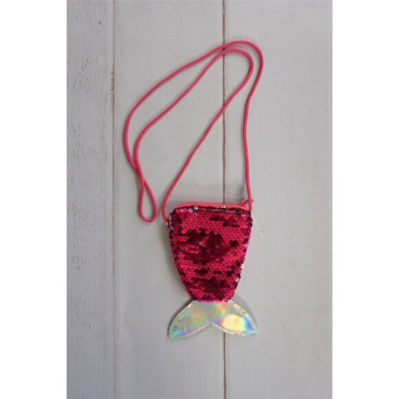 Sequined Mermaid Lanyard Coin Bag Small Wallet Children's Bag Fish Tail - Picture 7 of 7